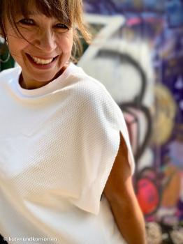 Preview: Baumwoll-Jacquardjersey Waffelstruktur Altweiß by Swafing